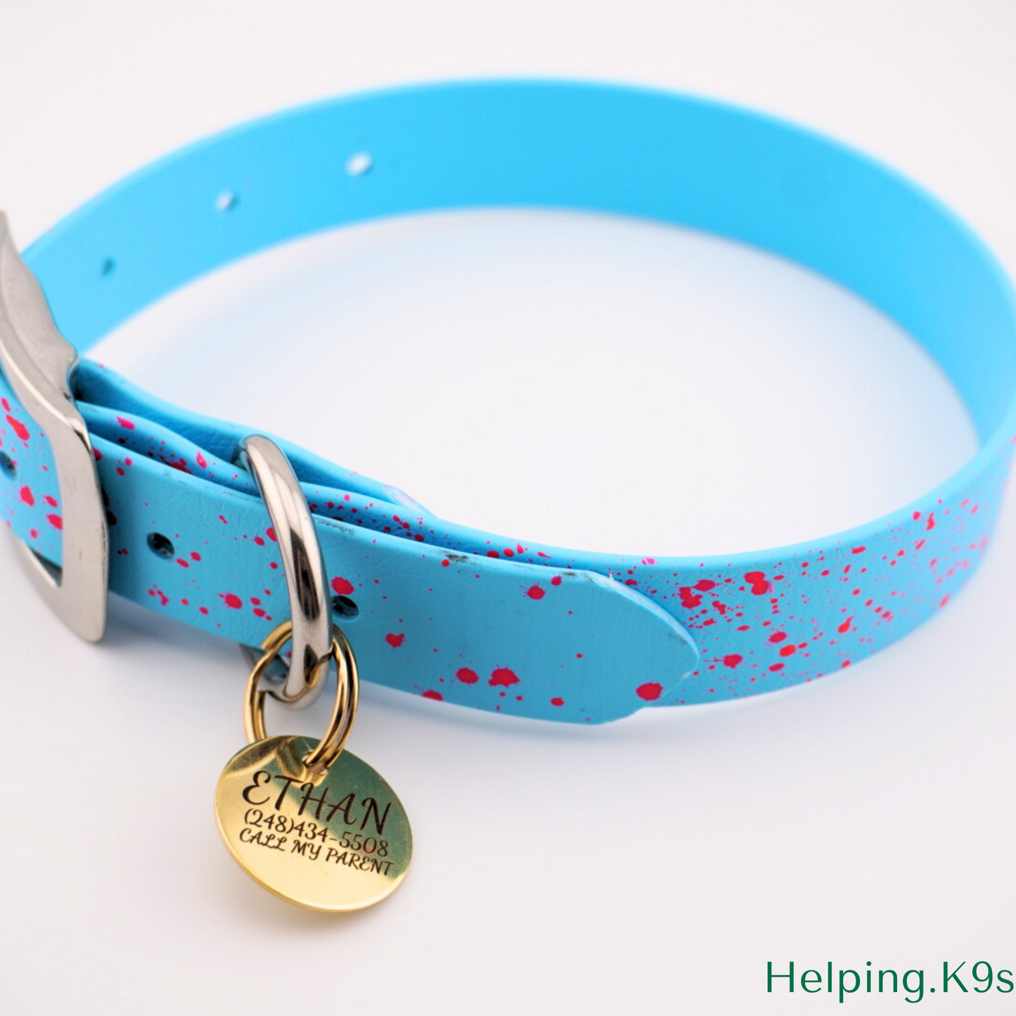 Brass Dog Tag – Personalized Round Metal Pet ID Tag, Durable Engraved Custom Tag for Dogs, Waterproof Solid Brass Circle Tag