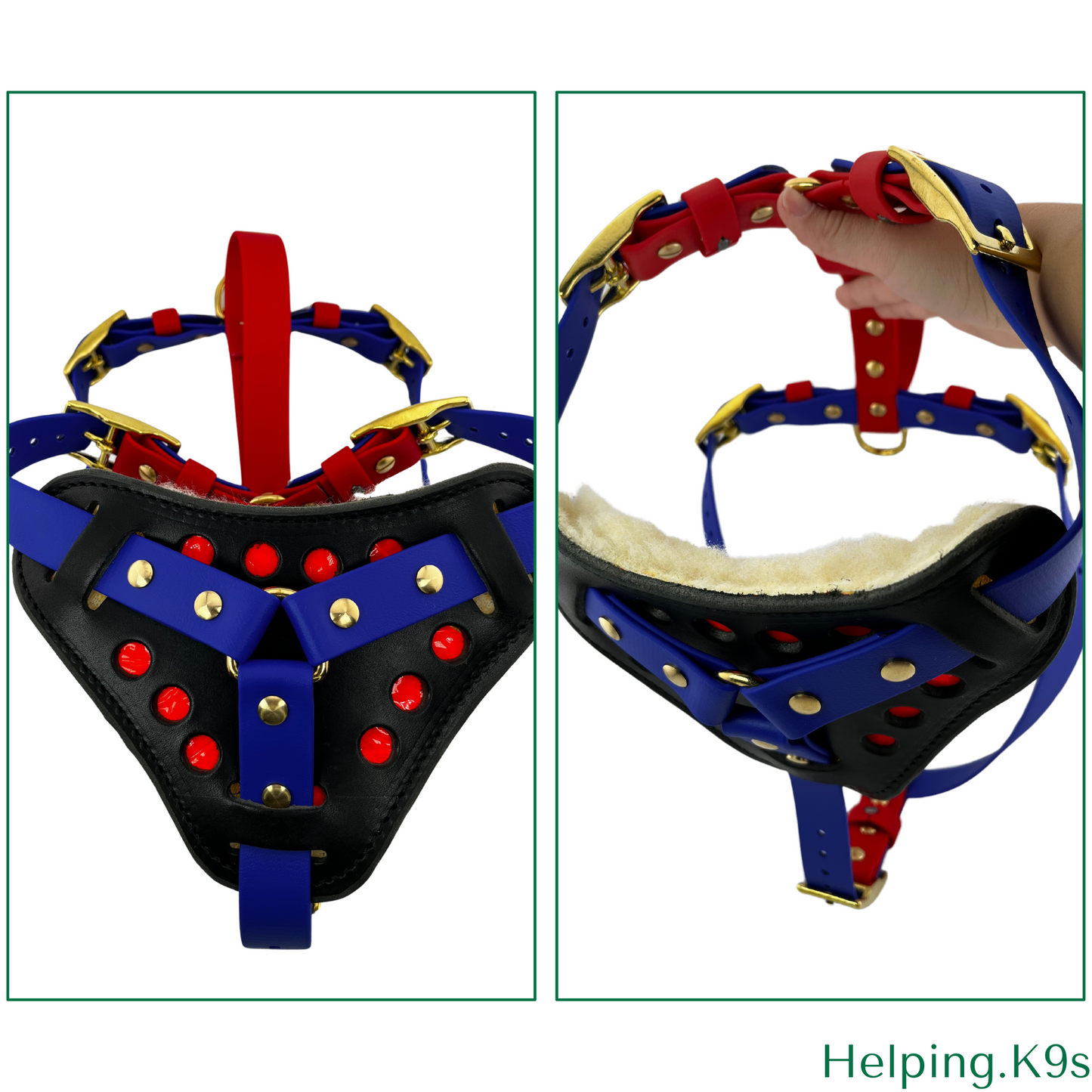 BioThane® Agitation & Tracking Dog Harness – Waterproof Working Dog Harness with Handle, 1" Wide, Handmade in USA