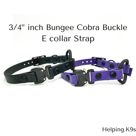 3/4" Quick Release COBRA® Bungee E-Collar Strap – BioThane® Replacement for Dogtra, Garmin & E-Collar Technologies, Waterproof & Handmade in USA