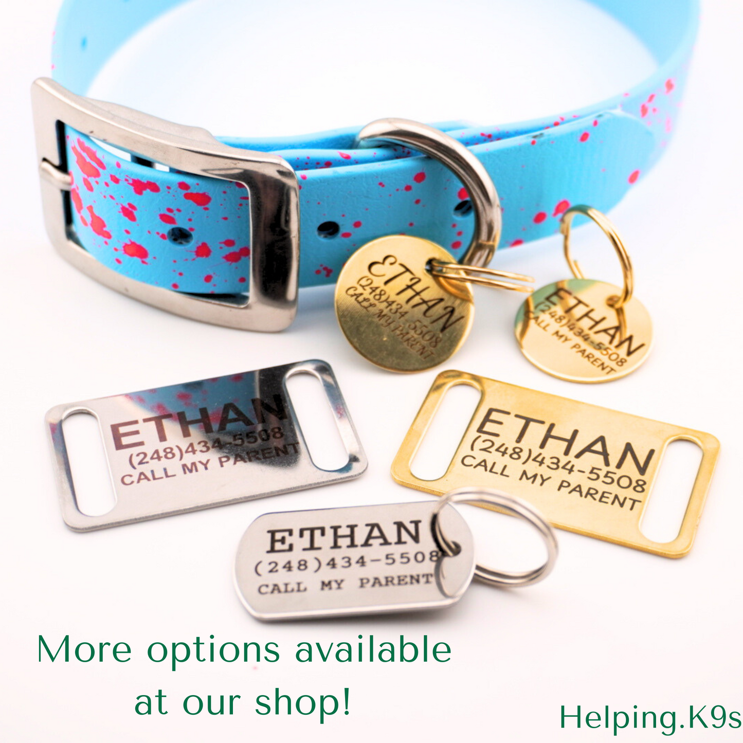 Brass Dog Tag – Personalized Round Metal Pet ID Tag, Durable Engraved Custom Tag for Dogs, Waterproof Solid Brass Circle Tag