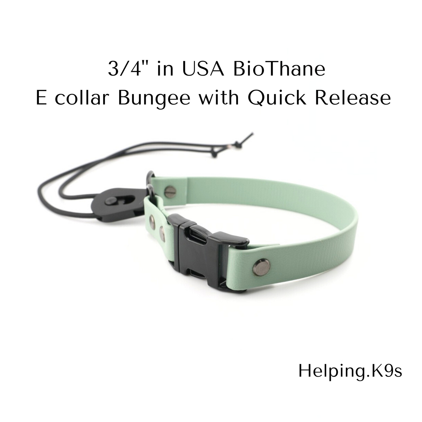 E-Collar Bungee Strap with Quick Release Buckle – 3/4" BioThane® Replacement Collar for Dogtra, Garmin & E-Collar Technologies, Waterproof & Handmade in USA