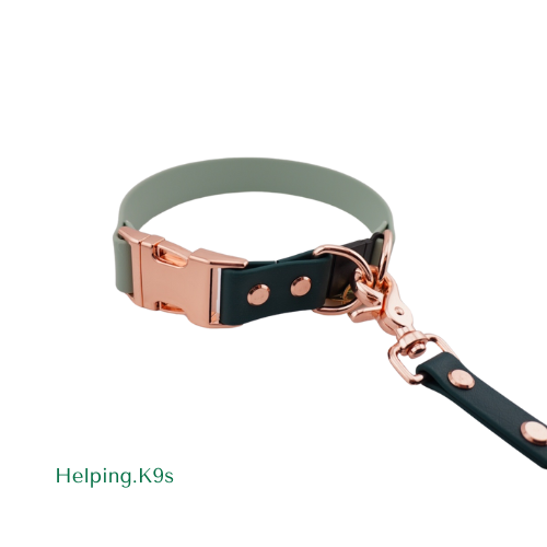 Breakaway BioThane® Dog Collar – 1" Waterproof Safety Collar with Quick Release Buckle, Custom Two-Color Design, Handmade in USA