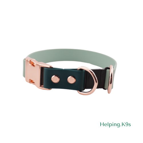 Breakaway BioThane® Dog Collar – 1" Waterproof Safety Collar with Quick Release Buckle, Custom Two-Color Design, Handmade in USA