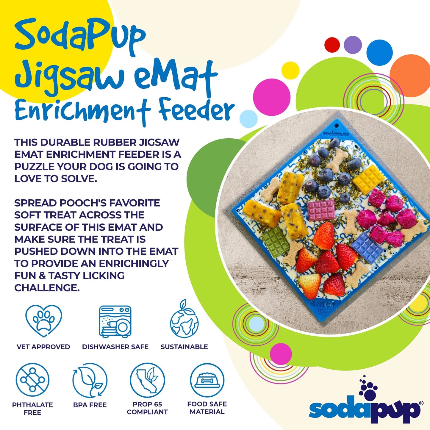 SODA PUP Jigsaw Design eMat Enrichment Lick Mat