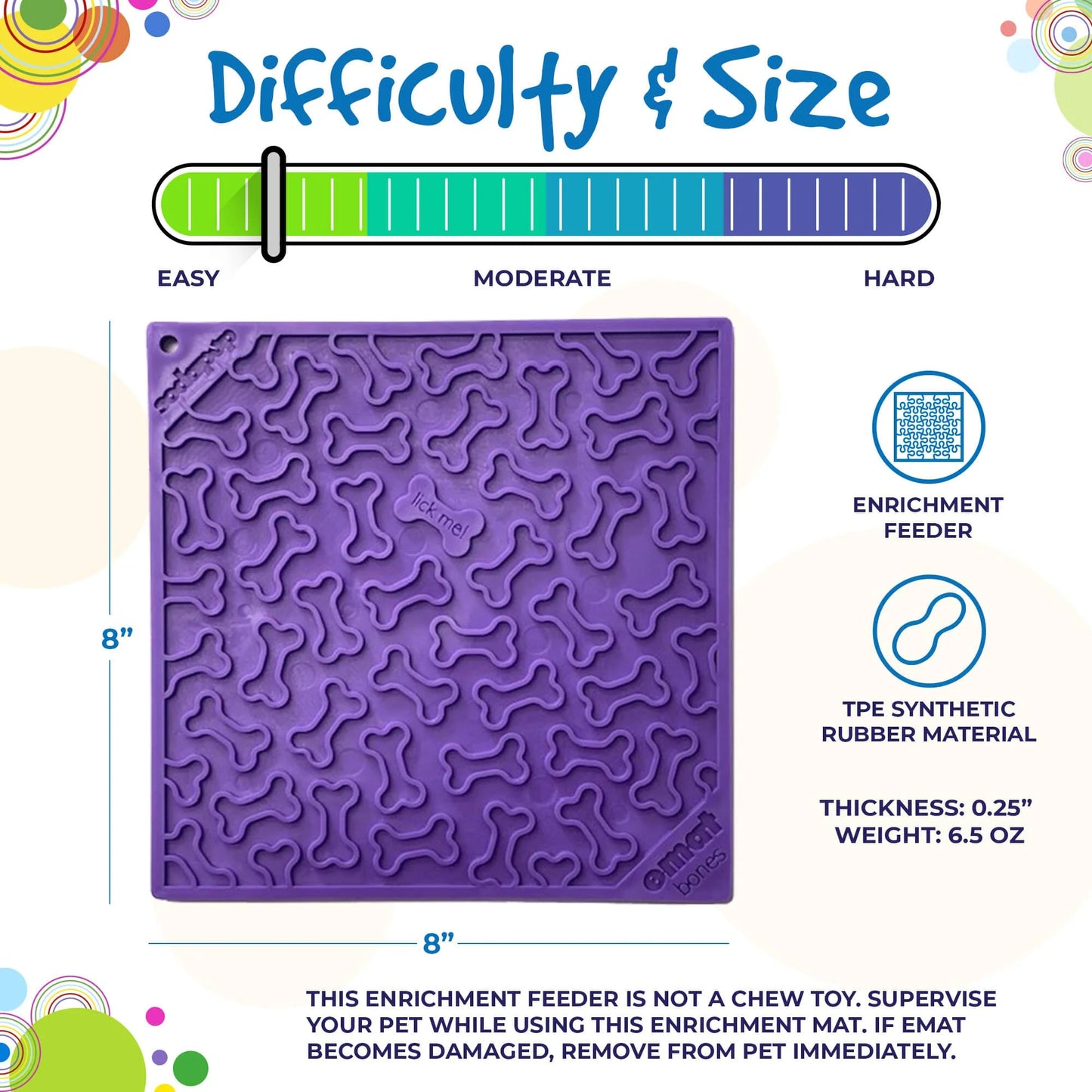 SODA PUP Bones Design eMat Enrichment Lick Mat