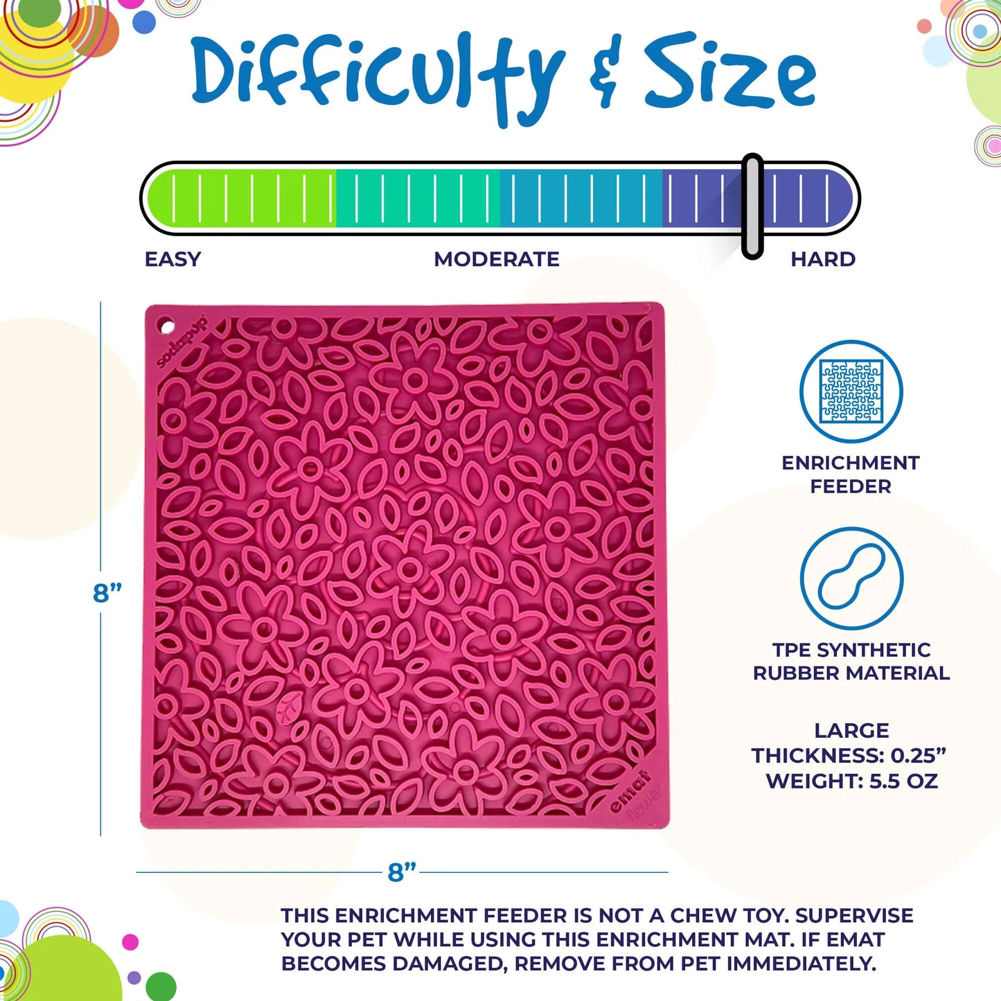 SODA PUP Flower Power Design eMat Enrichment Lick Mat
