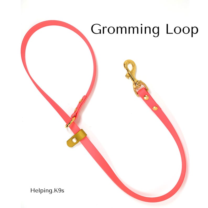 Custom BioThane® Grooming Loop – Waterproof & Stink-Proof Dog Grooming Restraint, 30" Long, 5/8" Wide, Handmade in USA