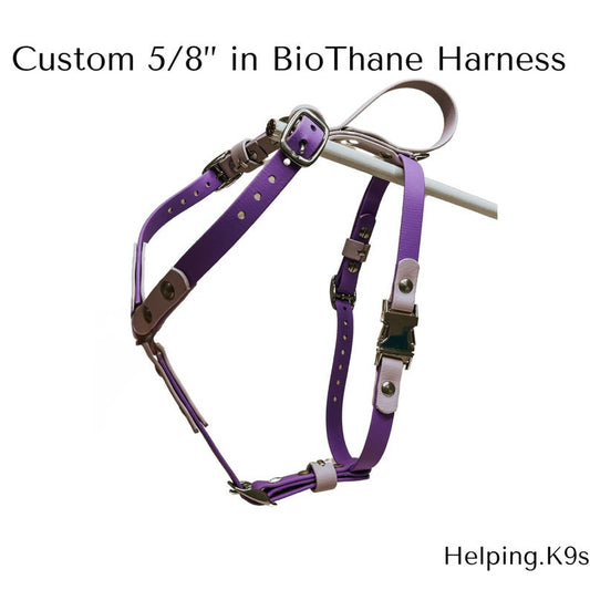 Custom BioThane® Dog Harness – Waterproof Multipurpose Harness, 5/8" Wide for Small Dogs, Handmade in USA