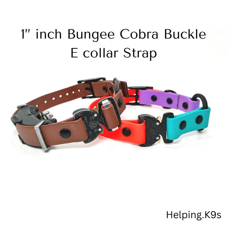 1" Quick Release COBRA® Bungee E-Collar Strap – BioThane® Replacement for Dogtra, Garmin & E-Collar Technologies, Waterproof & Handmade in USA