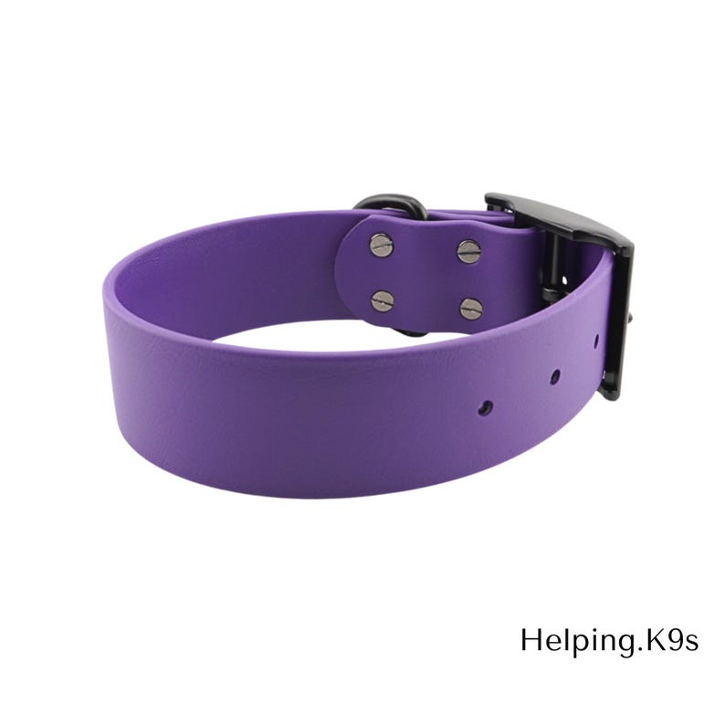 Standard 1.5" BioThane® Dog Collar – Wide, Waterproof & Odor-Proof Adjustable Collar with Brass Hardware, Handmade in USA