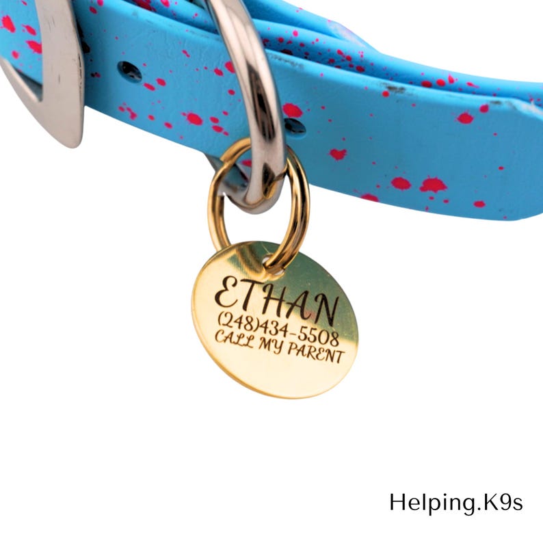 Brass Dog Tag – Personalized Round Metal Pet ID Tag, Durable Engraved Name Tag for Dogs, Solid Brass Circle Tag, Waterproof & Custom