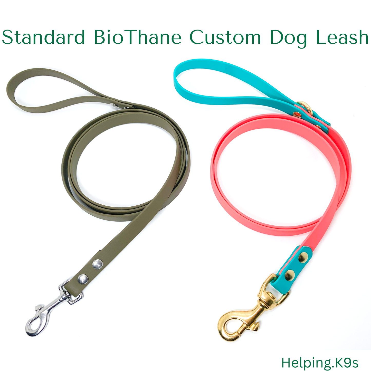 Create Your Own Standard BioThane Custom Dog Leash / 5/8” USA BioThane / Waterproof, Custom and Handmade