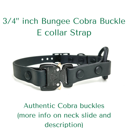 3/4" inch Quick Release COBRA® Bungee E collar, USA BioThane, for Dogtra, Garmin, E collar Technologies and more