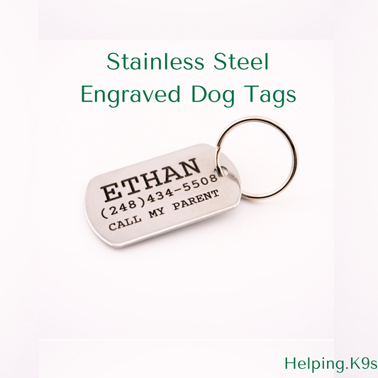 Engraved Military Style Stainless Steel Dog Tag – Personalized Durable Pet ID Tag, Waterproof Custom Name Tag for Dogs