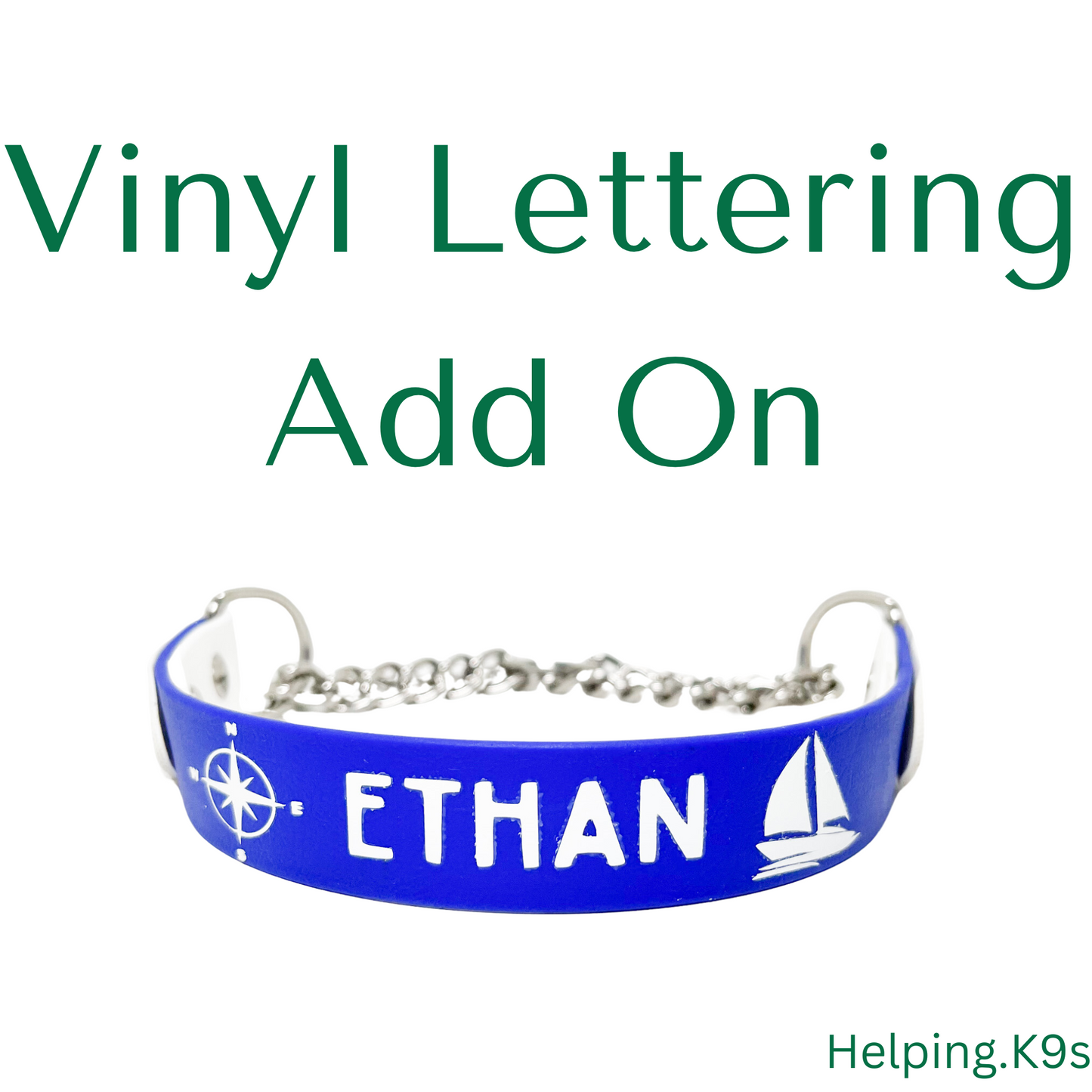 Vinly Lettering Desing Leash or Collar Add On