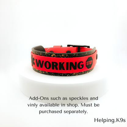 1.5" Tapered BioThane® Dog Collar – Wide, Waterproof & Odor-Proof Working Dog Collar with Brass Hardware, Custom Two-Tone, Handmade in USA