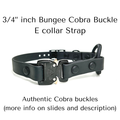 3/4" Quick Release COBRA® Bungee E-Collar Strap – BioThane® Replacement for Dogtra, Garmin & E-Collar Technologies, Waterproof & Handmade in USA