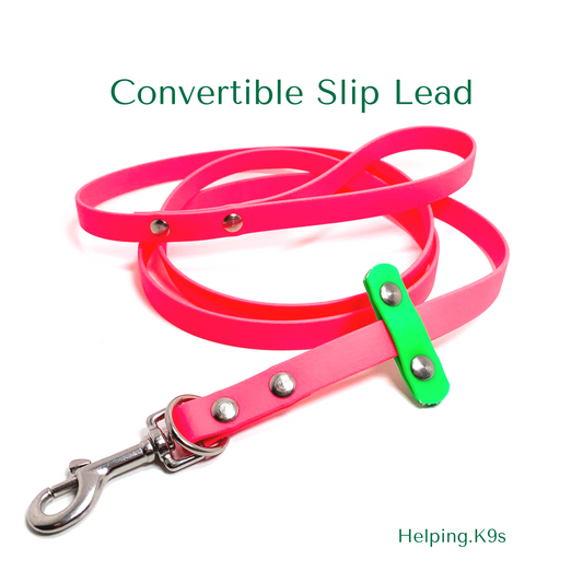 Convertible Slip Leash Collar, Waterproff All Weather Leash, 5/8" USA BioThane, Slip Leash, Dog Leash, Custom Dog Leash