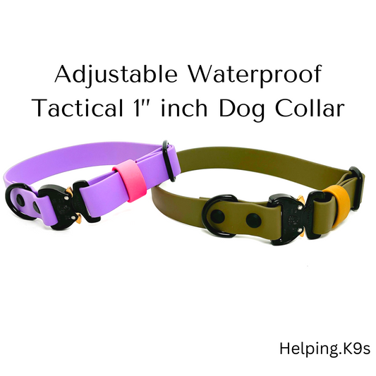 Adjustable Waterproof Tactical 1” inch Dog Collar COBRA Buckle Dog Collar