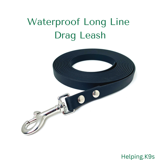 Long Dog Leash / 10 to 50 Feet Custom Waterproof Training Lead / 5/8” BioThane Training Dog Leash / Tracking, Hiking, Recall Dog Line