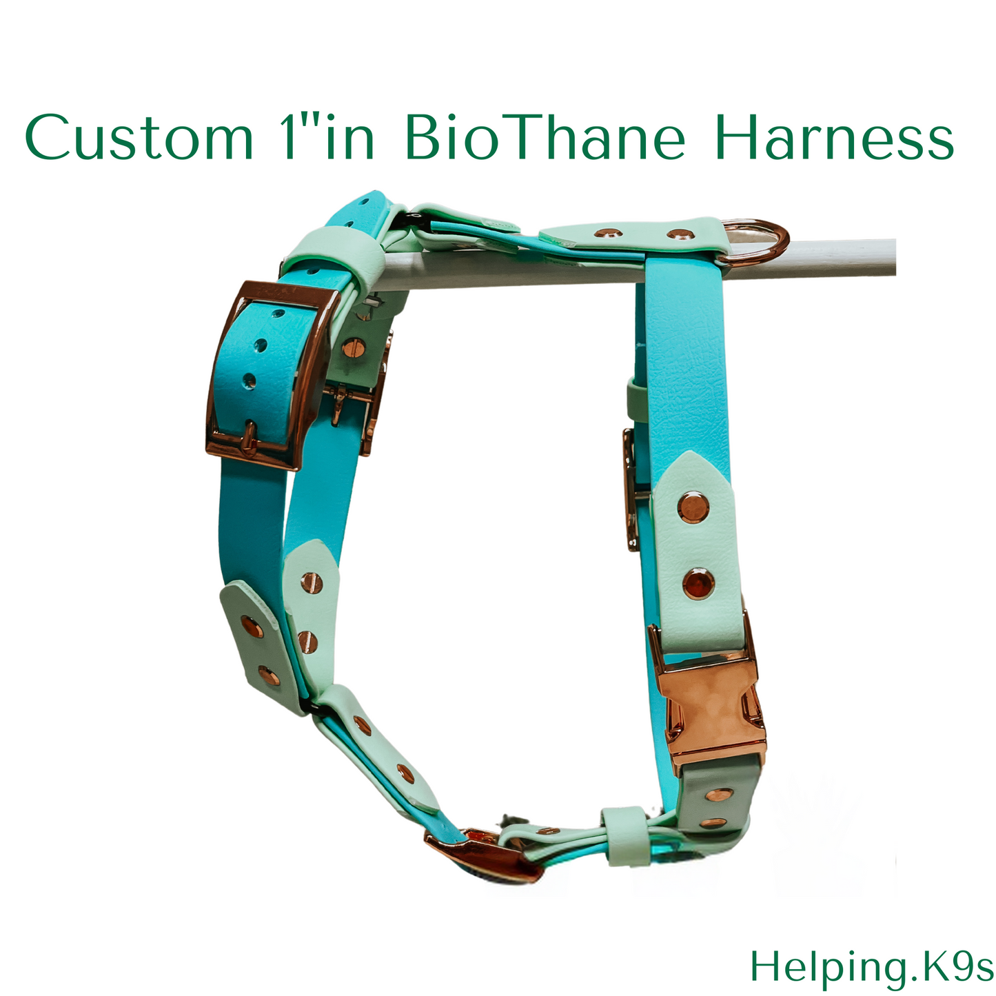 Custom 1" in USA BioThane Harness, Waterproof, Multipurpose Dog Harness