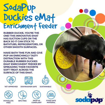 SODA PUP Duckies Design eMat Enrichment Lick Mat With Suction Cups