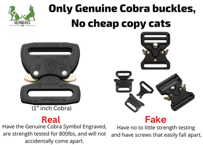 3/4" inch Quick Release COBRA® Bungee E collar, USA BioThane, for Dogtra, Garmin, E collar Technologies and more