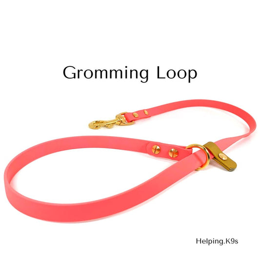 Custom BioThane® Grooming Loop – Waterproof & Stink-Proof Dog Grooming Restraint, 30" Long, 5/8" Wide, Handmade in USA