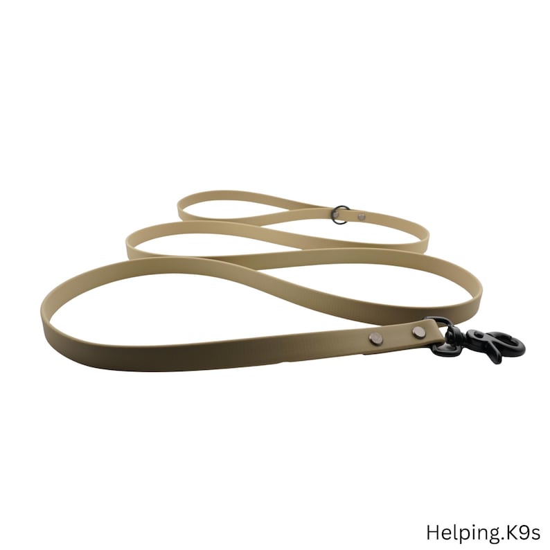 One-Tone BioThane® Dog Leash – Custom Waterproof & Odor-Proof Leash, 5/8" Wide, Brass Hardware, Handmade in USA