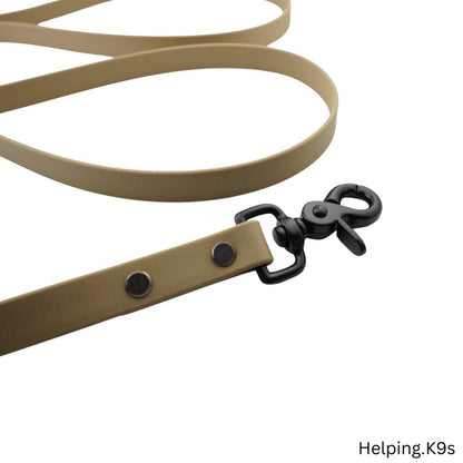 One-Tone BioThane® Dog Leash – Custom Waterproof & Odor-Proof Leash, 5/8" Wide, Brass Hardware, Handmade in USA
