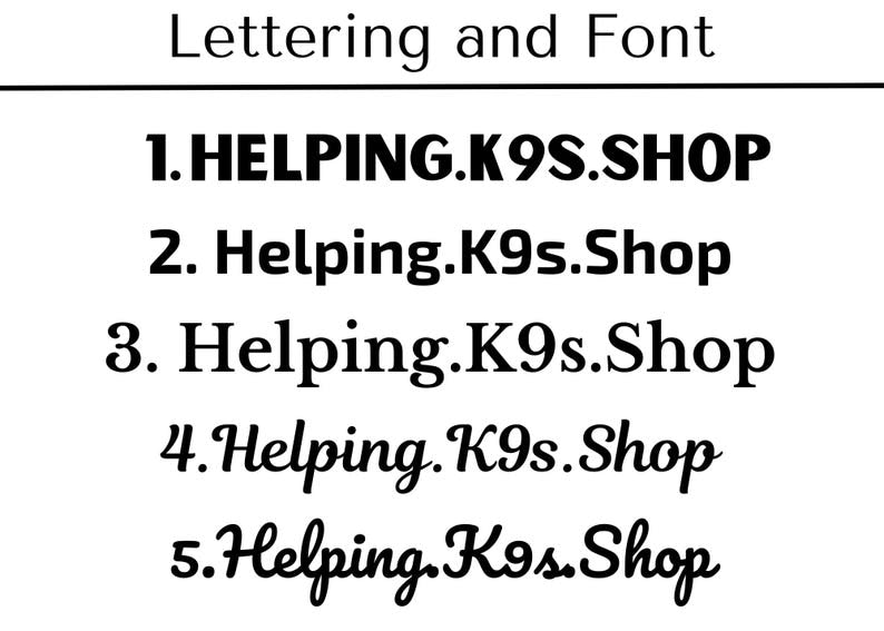 Vinly Lettering Desing Leash or Collar Add On