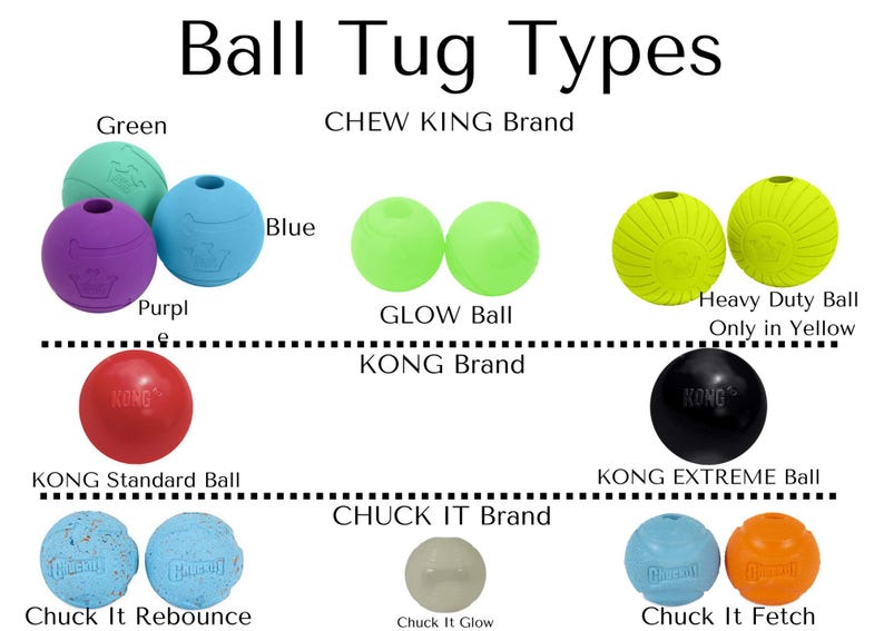 Ball on BioThane® Tug Toy – Dog Engagement & Reward Toy, Chew King® Ball with BioThane Handle, Waterproof & Durable, Handmade in USA