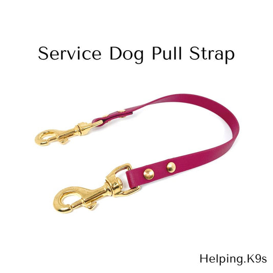 Service Dog Pull Strap – Custom BioThane® Handle, Waterproof & Stink-Proof, 5/8" or 3/4" Wide, Choose Color & Length, Handmade in USA