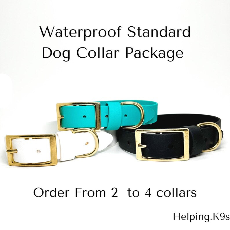 BioThane® Dog Collar Set – Bundle of 2 to 4 Waterproof Collars, Custom Colors, Durable & Stink-Proof, Handmade in USA