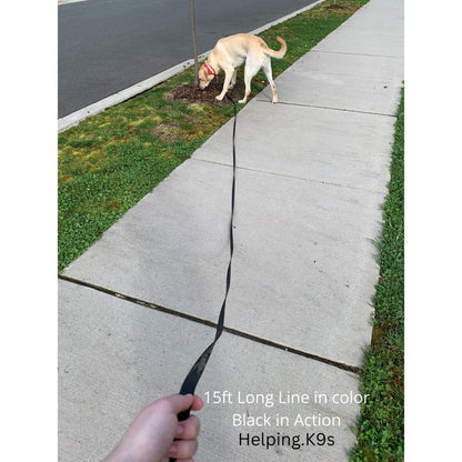 ong BioThane® Dragline Dog Leash – Custom Waterproof Training Lead, 10–50 ft, 5/8" Wide, Tracking & Recall Line, Handmade in USA