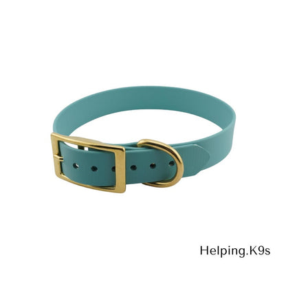 Standard BioThane® Dog Collar – Waterproof & Odor-Proof Adjustable Collar, Brass Hardware, 3/4" or 1" Wide, Handmade in USAlar