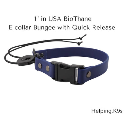 E-Collar Bungee Strap with Quick Release Buckle – 1" BioThane® Replacement Collar for Dogtra, Garmin & E-Collar Technologies, Waterproof & Handmade in USA