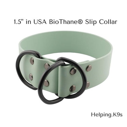1.5" BioThane® Slip Collar – Waterproof & Odor-Proof Custom Training Collar, Brass Hardware, Handmade in USA