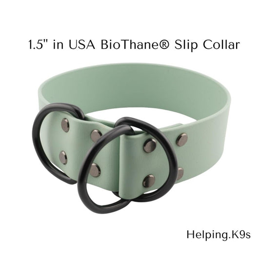 1.5" BioThane® Slip Collar – Waterproof & Odor-Proof Custom Training Collar, Brass Hardware, Handmade in USA