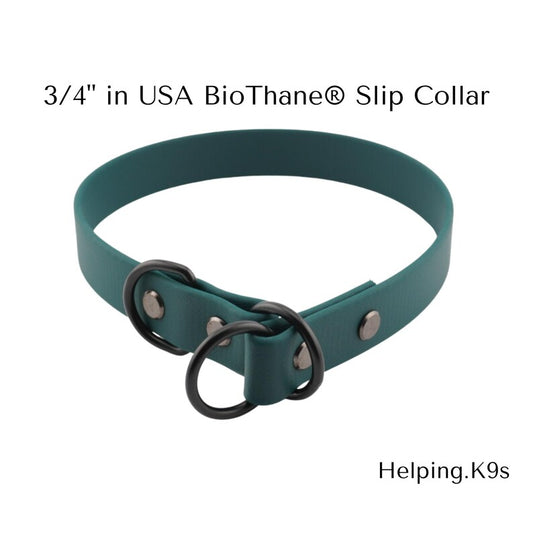 3/4" BioThane® Slip Collar – Waterproof & Odor-Proof Custom Training Collar for Small & Medium Dogs, Brass Hardware, Handmade in USA