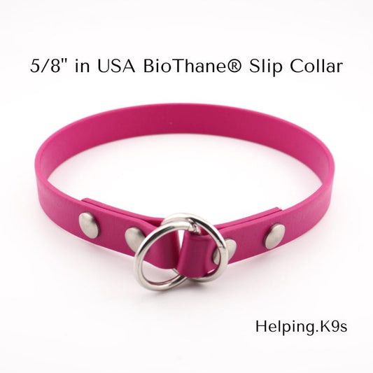5/8" BioThane® Slip Collar – Custom Waterproof Training Collar for Small Dogs, Stink-Proof with Brass Hardware, Handmade in USA