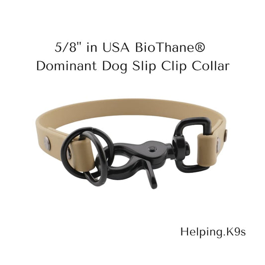 Clip Slip Collar – Modified Slip & Dominant Dog Collar, 5/8" BioThane® Waterproof Training Collar, Handmade in USA