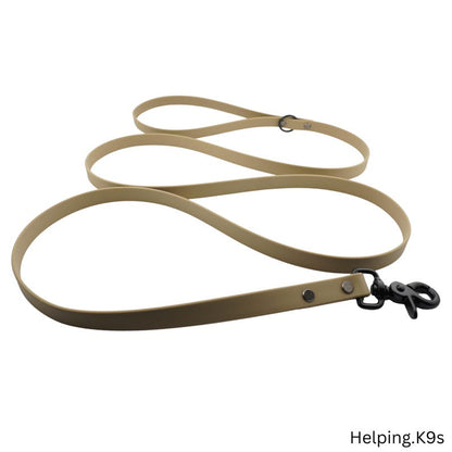 One-Tone BioThane® Dog Leash – Custom Waterproof & Odor-Proof Leash, 5/8" Wide, Brass Hardware, Handmade in USA
