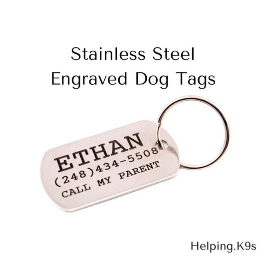 Engraved Military Dog Tag – Personalized Stainless Steel Pet ID Tag, Durable & Waterproof Custom Name Tag for Dogs